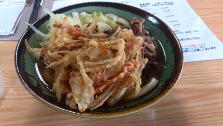 肉うどん天ぷらのせ@あんめうどん