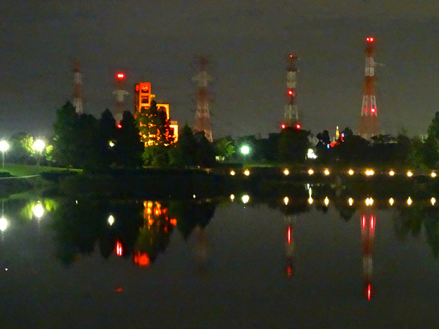 夜の落合公園 No - 03:わずかに見える、瀬戸デジタルタワー