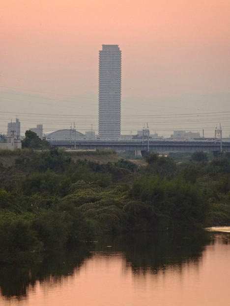 庄内川:松川橋から見た夕焼けが綺麗♪ - 8:国道19号勝川橋とザ・シーン城北