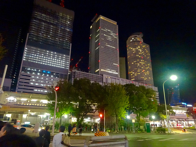 名駅西口から見た、夜の名駅ビル群 - 2