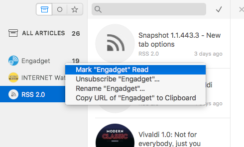 Mac用RSSリーダーアプリ「Leaf」- 3：右クリックメニュー