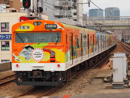 103系普通 OSAKA POWER LOOPラッピング 大阪環状線野田駅