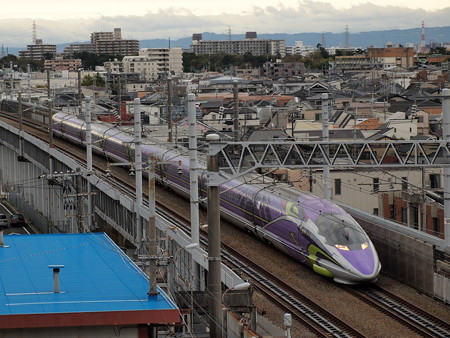 500系エヴァ新幹線 こだま 山陽新幹線新大阪~新神戸