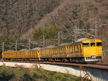 115系普通 伯備線方谷~備中川面01