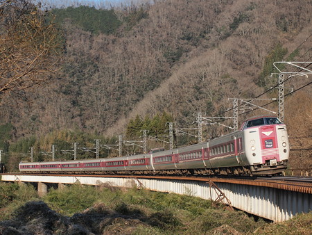381系特急やくも 伯備線方谷~備中川面04
