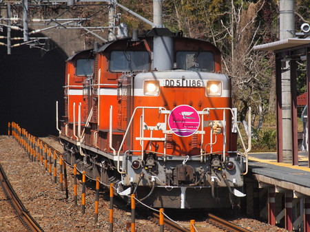 DD51重連回送 伯備線日羽駅03