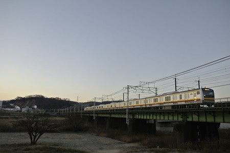 多摩川の朝景色