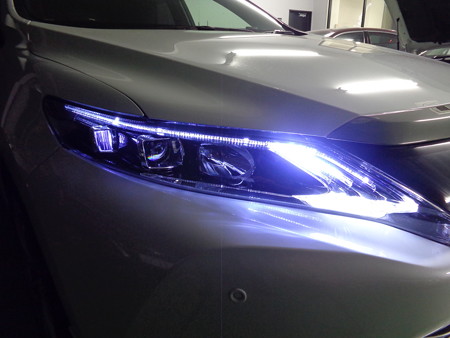 ハリアーハイブリッド　ヘッドライト加工　サイドレンズＬＥＤ加工　スモールＬＥＤ加工