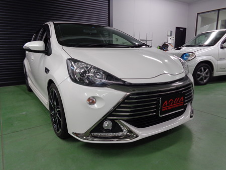 トヨタＡＱＵＡ　新潟県　ナイトライダーボイス・エンジンスターター付セキュリティ取付