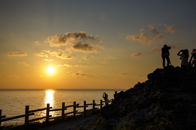 神威岬の夕日