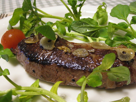 エゾシカロース肉のステーキ