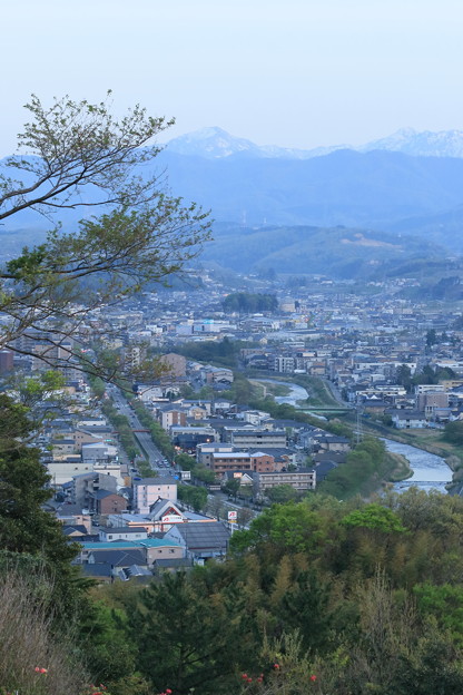 浅野川と街並み　加賀富士