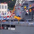 Photos: 軍港めぐりから見えるオレンジなやつ。。観艦式前日一般公開 護衛艦とね 10月17日