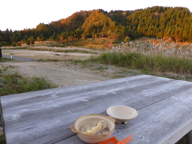 朝食は鍋焼きそうめん