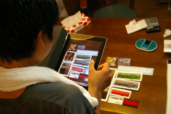 iPadで記念撮影