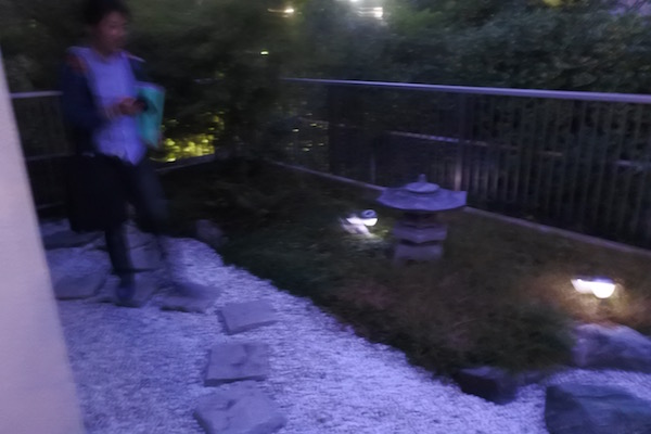 ベランダの小さな日本庭園